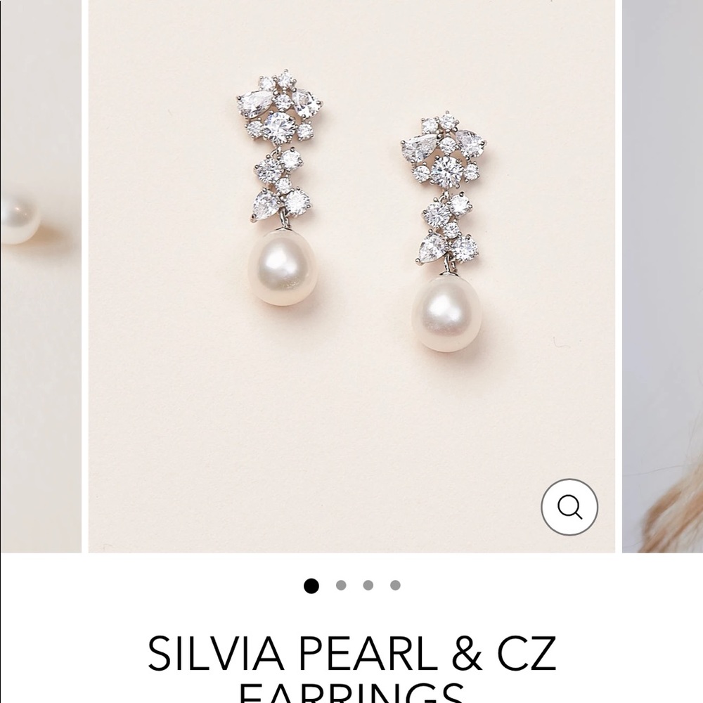 Dareth Colburn SILVIA PEARL & CZ EARRINGS